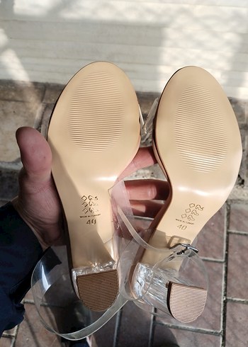 Bej Şeffaf Bantlı Kadın terlik - Görsel 3