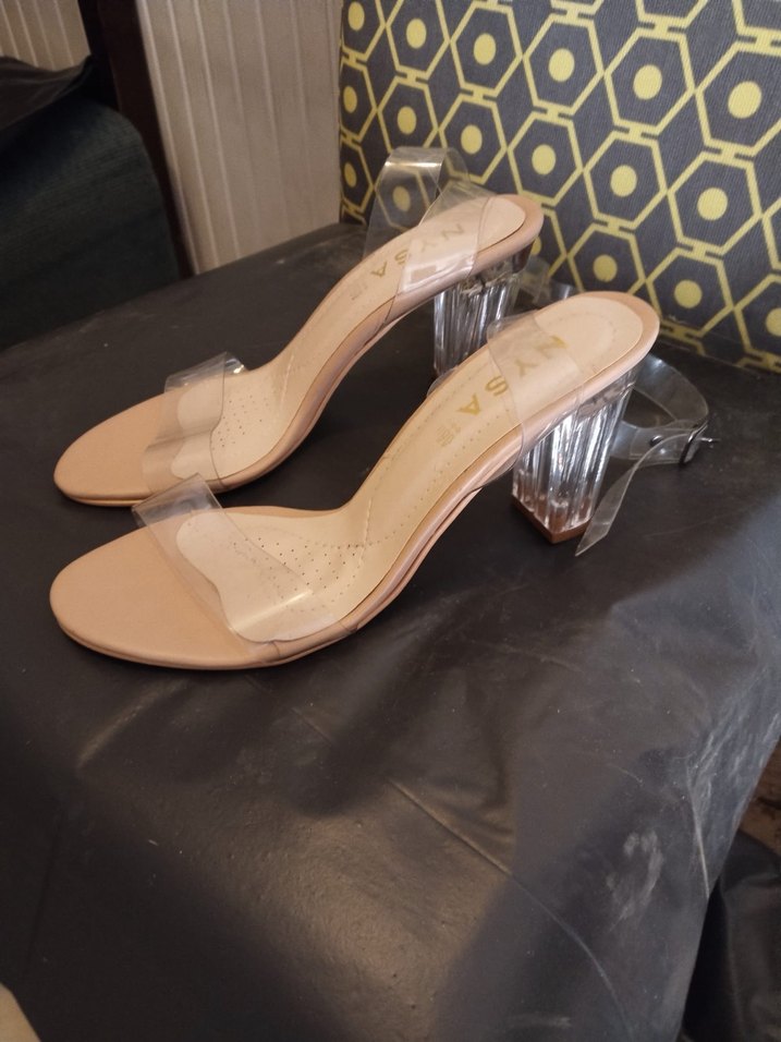 Bej Şeffaf Bantlı Kadın terlik - Görsel 2