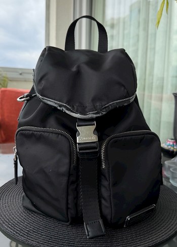 Siyah Kadın Sırt Çantası, Tokalı, Günlük - Görsel 7