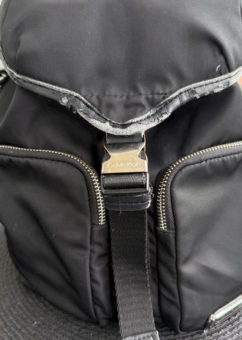 Siyah Kadın Sırt Çantası, Tokalı, Günlük - Görsel 6