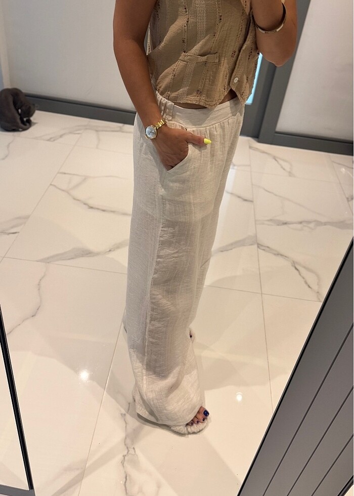 Keten pantolon - Görsel 2