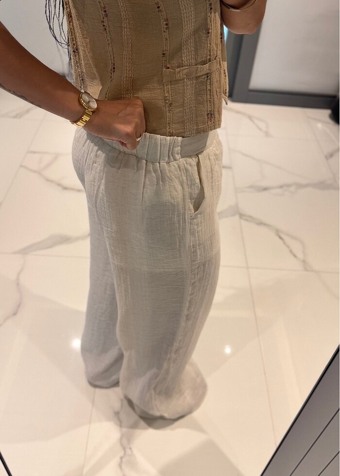 Keten pantolon - Görsel 3