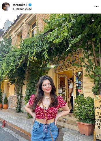 Pull and Bear Tara Tokel Pull&Bear Kırmızı/Pembe Üst