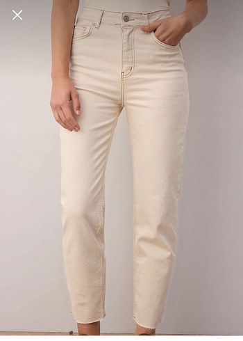 Bej Kadın Süet Cigarette Pantolon - Görsel 3