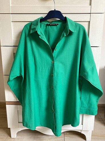 Yeşil oversize gömlek
