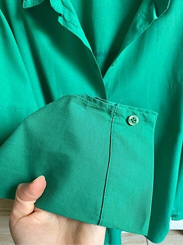 xl Beden Yeşil oversize gömlek