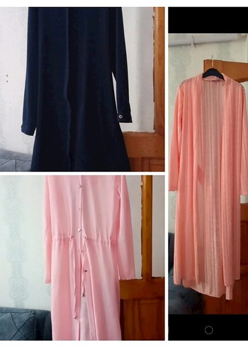 l Beden pembe Renk Pembe Uzun Kollu Salaş Kadın Sabahlık