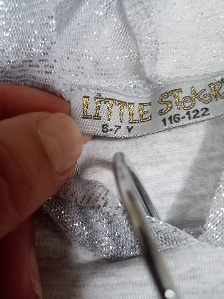 Gri Kısa Kollu Baskılı penye Elbise - Görsel 2