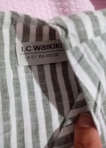 Kız Çocuk Gri Çizgili V Yaka Elbise - Görsel 6