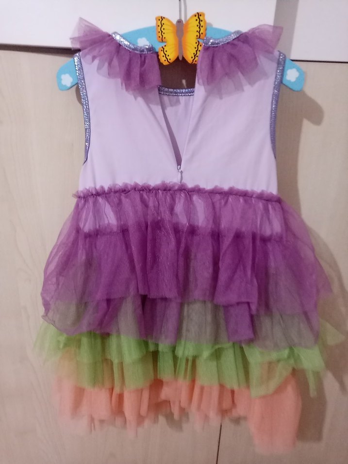 Kız Çocuk Çok Renkli Kat Kat Elbise - Görsel 2