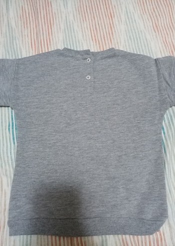 Kız Çocuk Gri Baskılı Uzun Kollu taytlı takım - Görsel 5