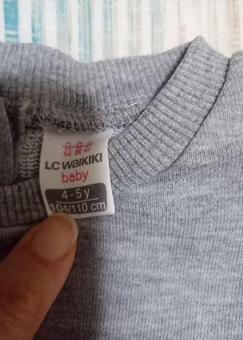 Kız Çocuk Gri Baskılı Uzun Kollu taytlı takım - Görsel 2