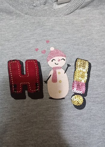 Kız Çocuk Gri Baskılı Uzun Kollu taytlı takım - Görsel 4