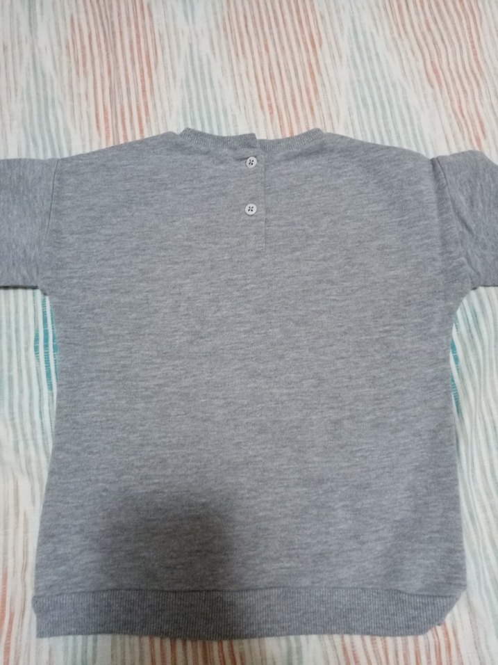 Kız Çocuk Gri Baskılı Uzun Kollu taytlı takım - Görsel 5