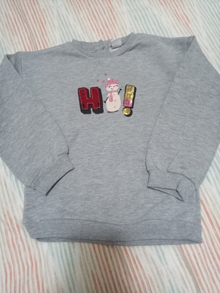 Kız Çocuk Gri Baskılı Uzun Kollu taytlı takım - Görsel 3