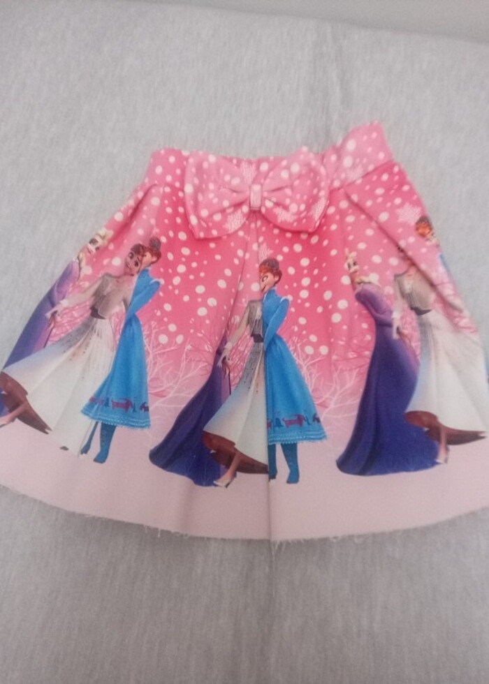 4/5 yaş kız çocuk Elsa desenli etek  - Görsel 3