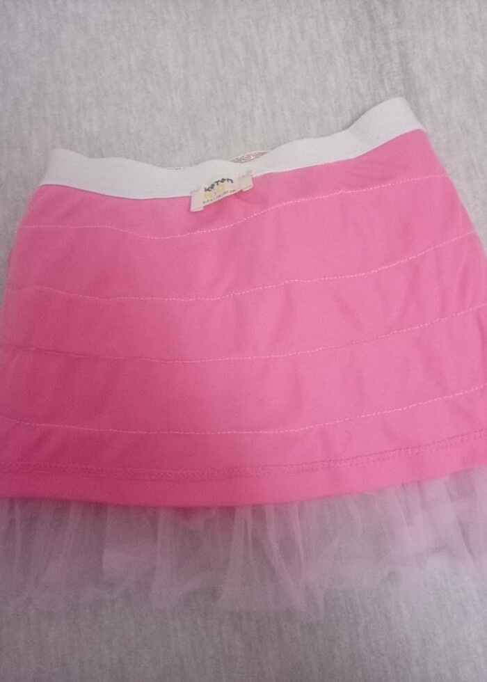 Pembe koton 6/7 yaş tütü etek  - Görsel 2