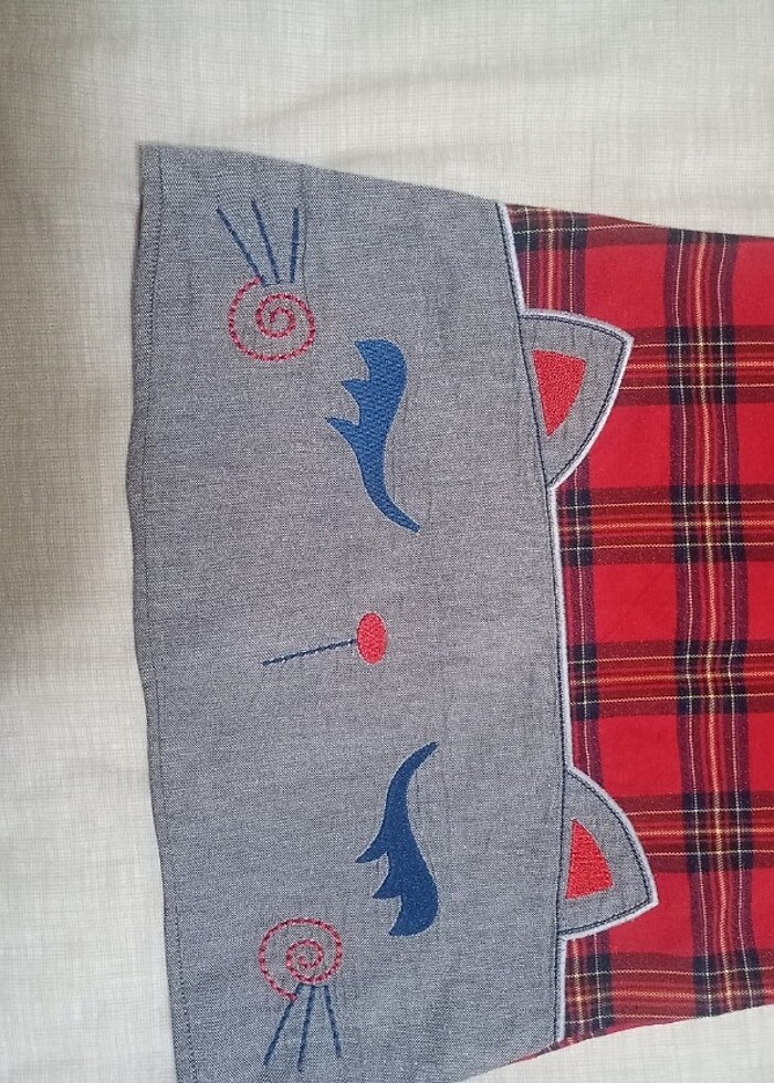 Kırmızı ekoseli 5 yaş elbise  - Görsel 4