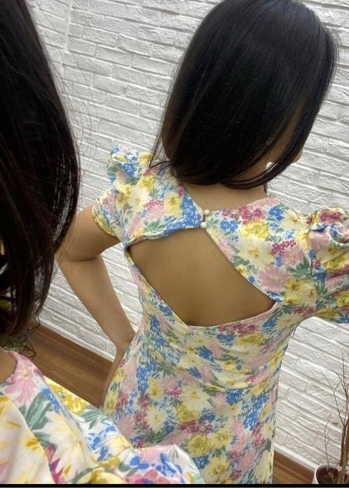 Uzun çiçekli elbise - Görsel 2