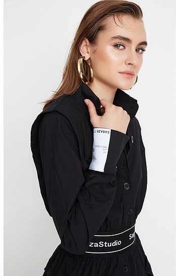 Sagaza studio siyah elbise - Görsel 6