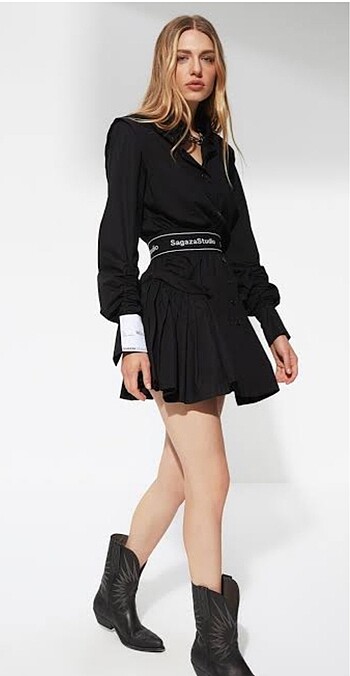 Sagaza studio siyah elbise - Görsel 9