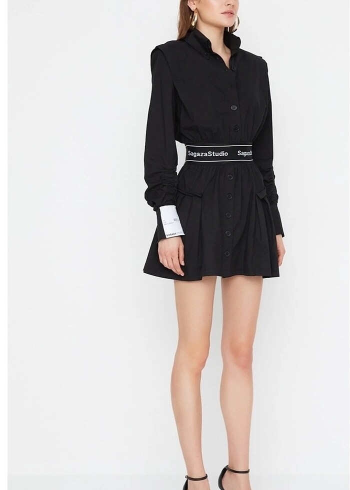 Sagaza studio siyah elbise - Görsel 4