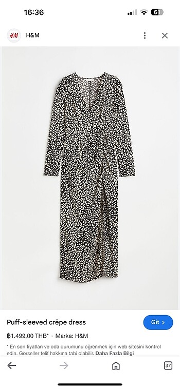 H&M etiketli elbise