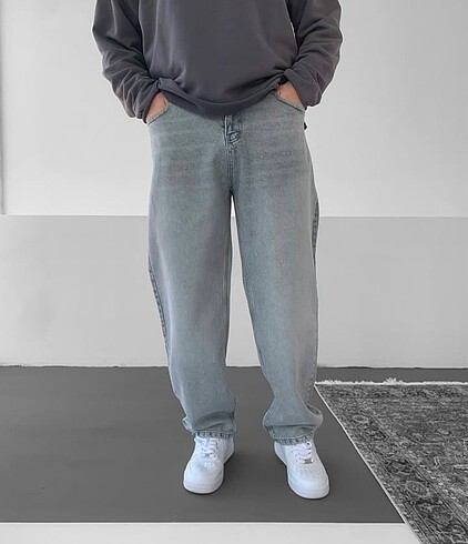 Gri baggy pantalon