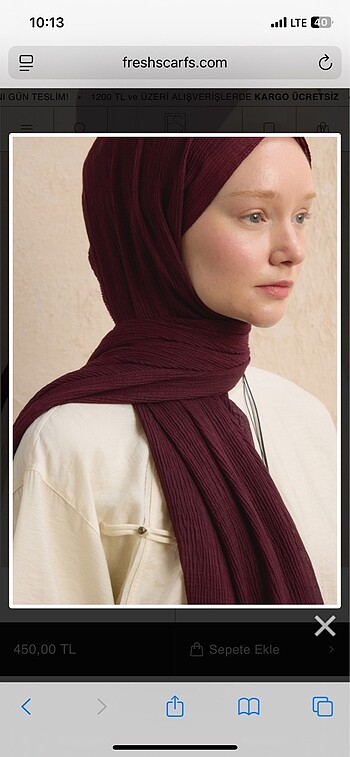 Suud Collection Modal krinkıl şal mürdüm fresh scarfs
