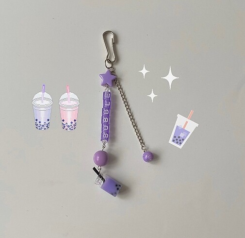 Bubble tea keychain