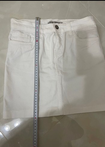 xs Beden beyaz Renk Beyaz Dar Kesim Mini Etek