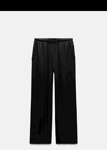 Siyah Salaş jakarlı pijama Pantolon