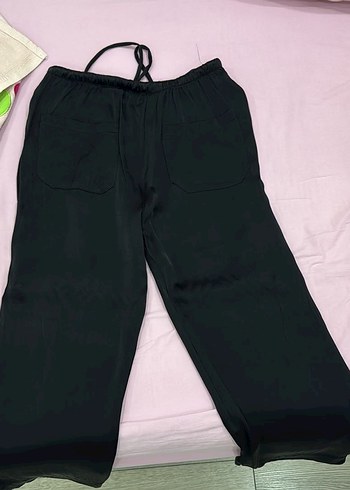 Zara Siyah Salaş jakarlı pijama Pantolon