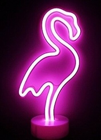 Neon ışıklı flamingo lamba