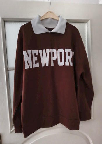 Kahverengi Baskılı Kadın Sweatshirt