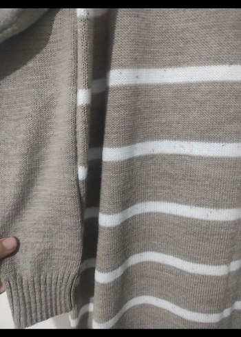 l Beden basic triko Çizgili Uzun Örgü Kadın Tunik