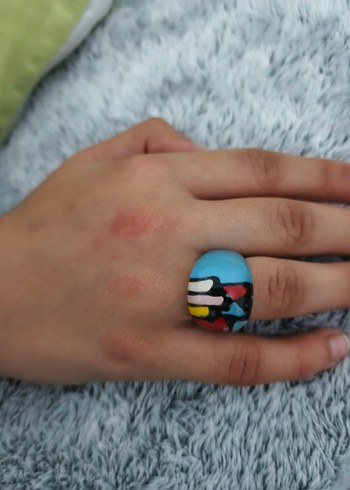 Renkli Turkuaz anime yüzük - Görsel 4