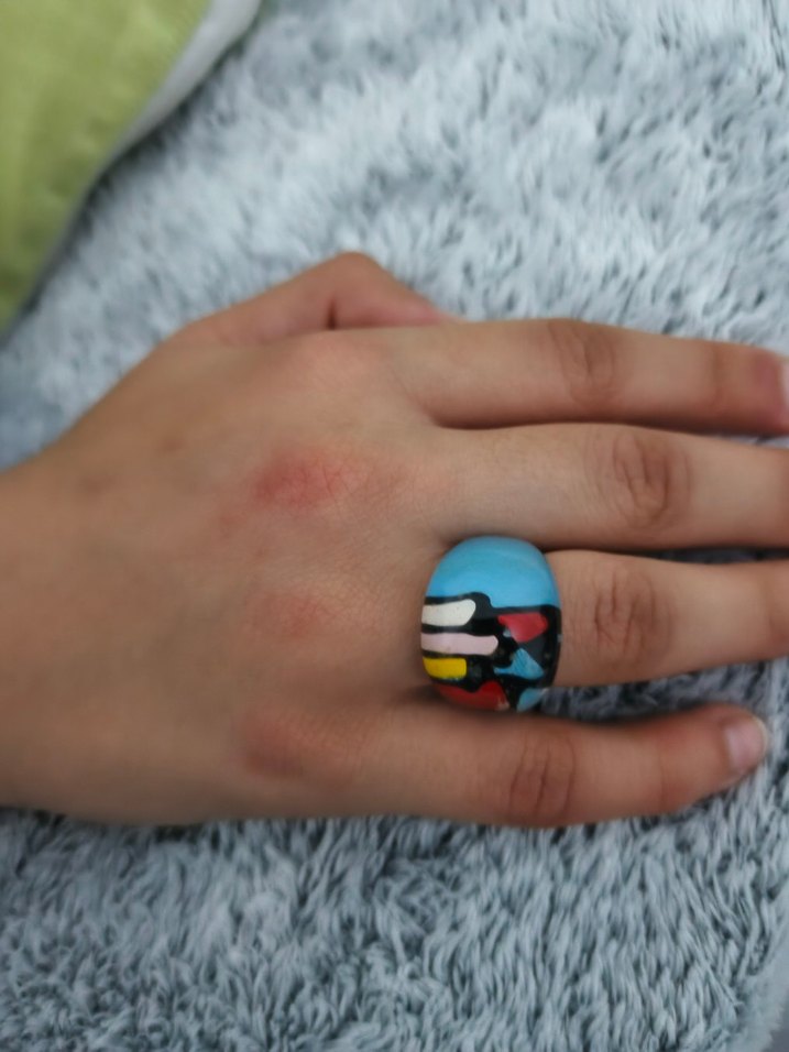 Renkli Turkuaz anime yüzük - Görsel 4