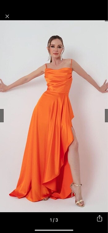 turuncu abiye elbise