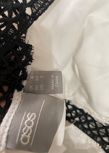 xs Beden beyaz Renk Dantel Detaylı Beyaz Mini Elbise