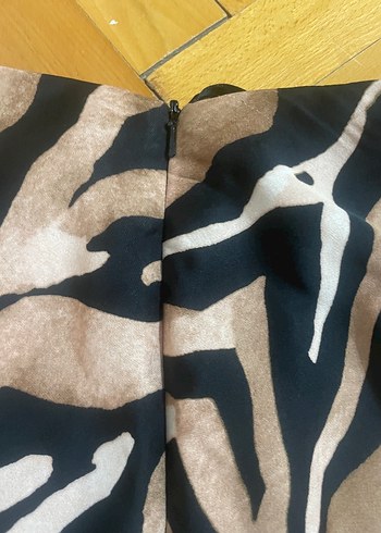 River Island Zebra Desenli Midi Etek