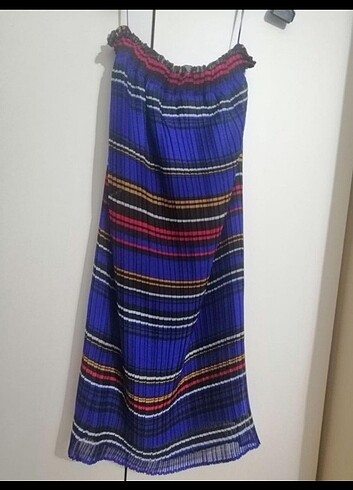 xs Beden Massimo Dutti beli lastikli pilili midi