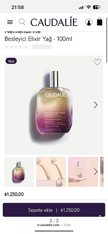 Beden Caudalie Elixir Yağ