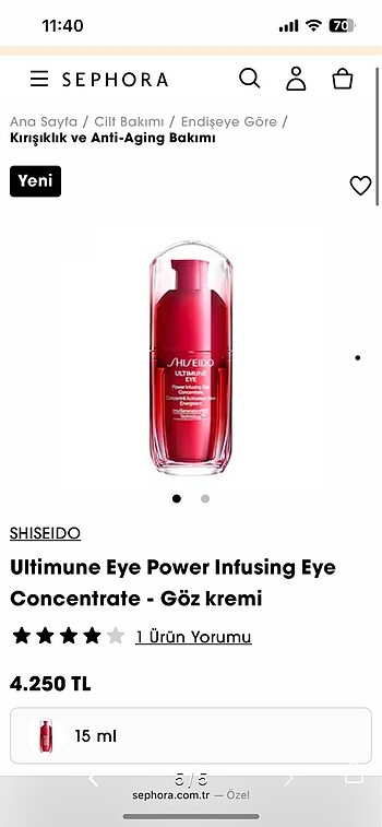Shiseido Ultimune Göz Kremi - Görsel 5