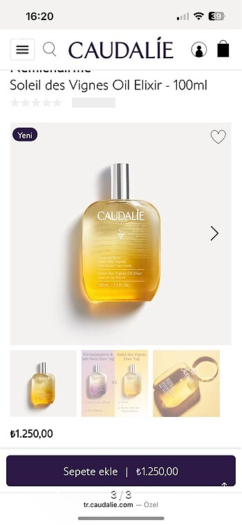 Beden Caudalie Elixir Yağ