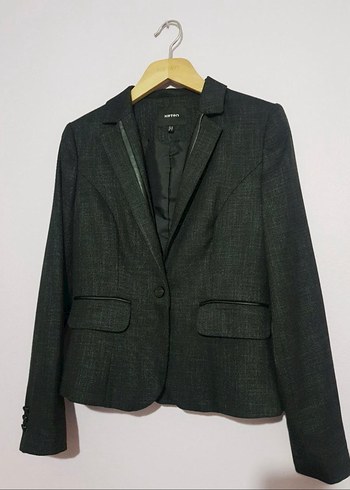 Düğmeli Gri Kadın Blazer Ceket