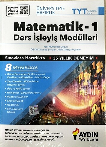 Aydın Yayınları Matematik TYT Ders İşleyiş Modülleri