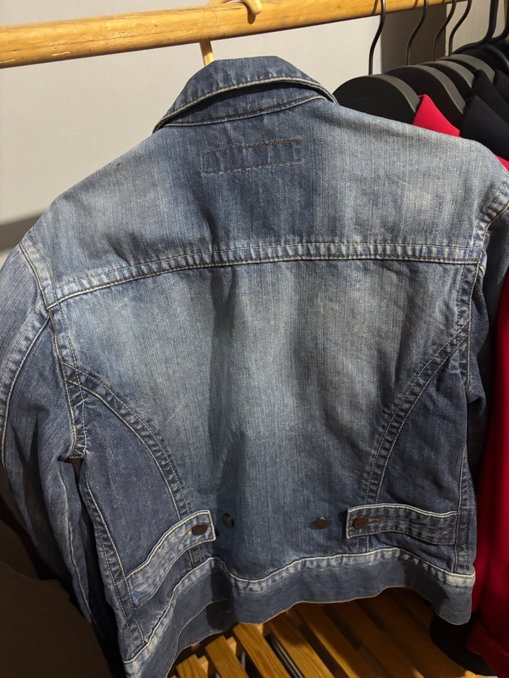 Düğmeli Mavi Denim Ceket - Görsel 2