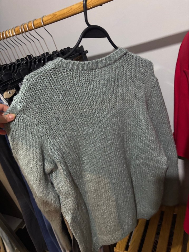 Su yeşili örme kazak - Görsel 2