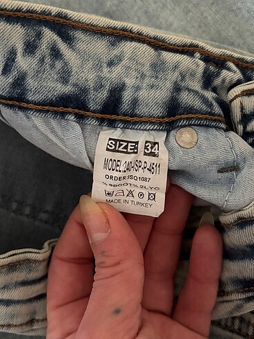 xs Beden mavi Renk İspanyol paça jean